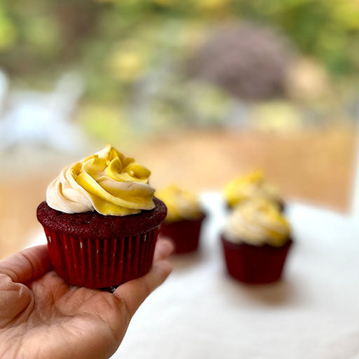 Red Velvet Cupcakes w/ Lemon Cream Cheese Frosting