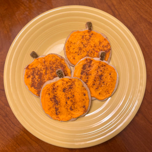 Pumpkin-Shaped Frosted Sugar Cookies